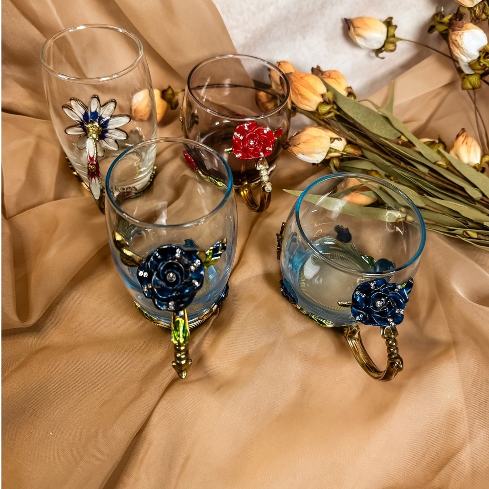Multi‎ Color Jeweled and Enameled ARC of France Mugs